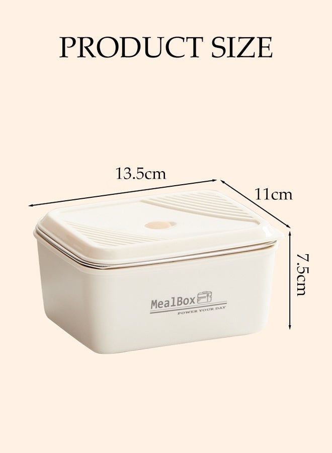 DUNISO طقم صندوق غداء معزول من الفولاذ المقاوم للصدأ 2 قطعة، صندوق بنتو محكم الإغلاق مع حقيبة غداء، صناديق بنتو بطبقتين، حاوية طعام محمولة، صندوق غداء قابل لإعادة الاستخدام للمدرسة والمكتب والتخييم في الهواء الطلق، آمن للاستخدام في الميكروويف - Image 4