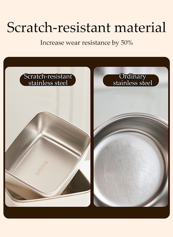 DUNISO طقم صندوق غداء معزول من الفولاذ المقاوم للصدأ 2 قطعة، صندوق بنتو محكم الإغلاق مع حقيبة غداء، صناديق بنتو بطبقتين، حاوية طعام محمولة، صندوق غداء قابل لإعادة الاستخدام للمدرسة والمكتب والتخييم في الهواء الطلق، آمن للاستخدام في الميكروويف - Image 5