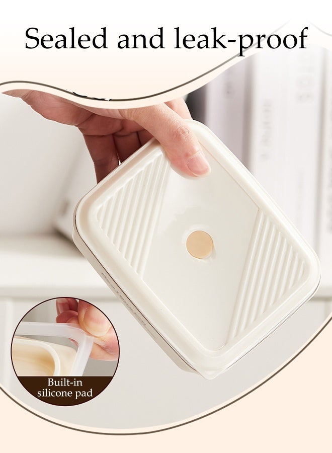 DUNISO طقم صندوق غداء معزول من الفولاذ المقاوم للصدأ 2 قطعة، صندوق بنتو محكم الإغلاق مع حقيبة غداء، صناديق بنتو بطبقتين، حاوية طعام محمولة، صندوق غداء قابل لإعادة الاستخدام للمدرسة والمكتب والتخييم في الهواء الطلق، آمن للاستخدام في الميكروويف - Image 3