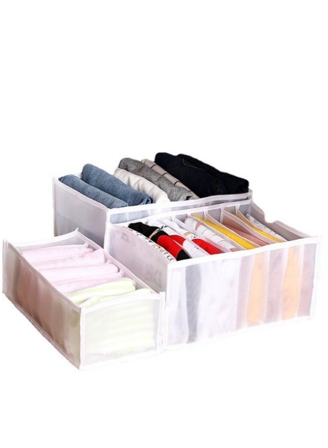 Wardrobe Clothes Organizer Mesh Jeans Compartment Storage Box Washable Save Space Closet Drawer Organizer Foldable Drawer Dividers for Leggings Jeans T Shirts, Skirts  - Image 1