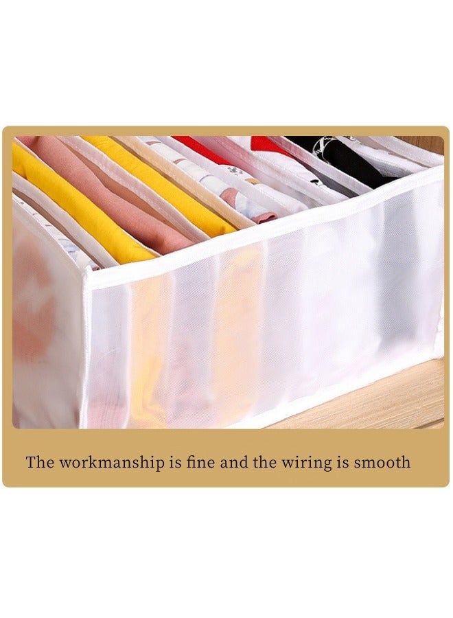 Wardrobe Clothes Organizer Mesh Jeans Compartment Storage Box Washable Save Space Closet Drawer Organizer Foldable Drawer Dividers for Leggings Jeans T Shirts, Skirts  - Image 4