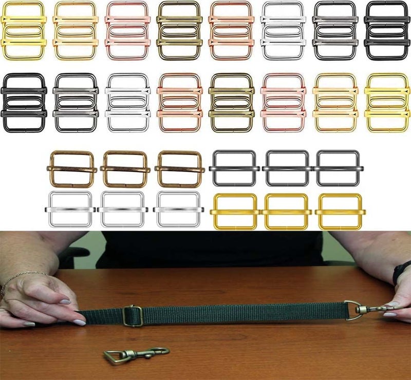 DIY Crafts DIY Crafts 1inch 6 Pcs Slide Buckles Silvery Nickel 1inch Round Swivel Snap Hooks and Round Rings Metal Swivel Lanyard Snap Round Hook Slide Buckle for Bags Wallets Luggage Supplies  - Image 2