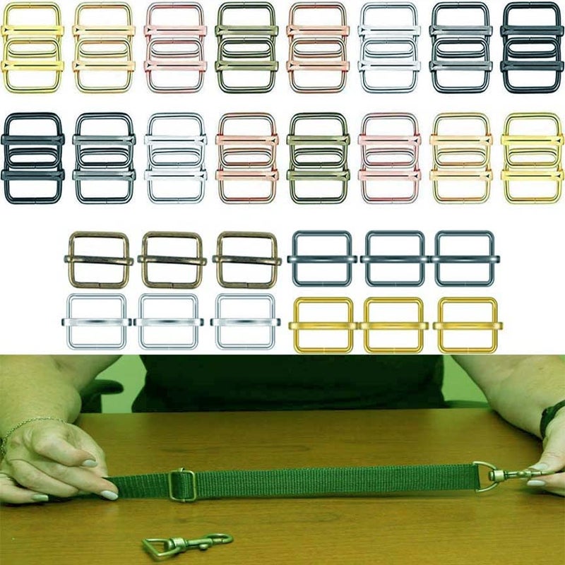 DIY Crafts DIY Crafts 1inch 6 Pcs Slide Buckles Silvery Nickel 1inch Round Swivel Snap Hooks and Round Rings Metal Swivel Lanyard Snap Round Hook Slide Buckle for Bags Wallets Luggage Supplies  - Image 1