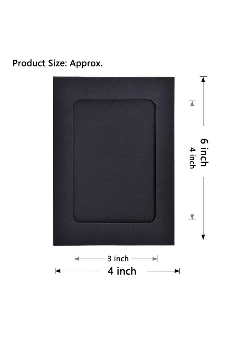 SYOSI - Kraft Paper Cardboard Photo Frame with Wooden Clips and String, Wall Decoration DIY Picture Frame Hanging Picture Frames for Home, School and Office Décor 10Pcs - Image 1