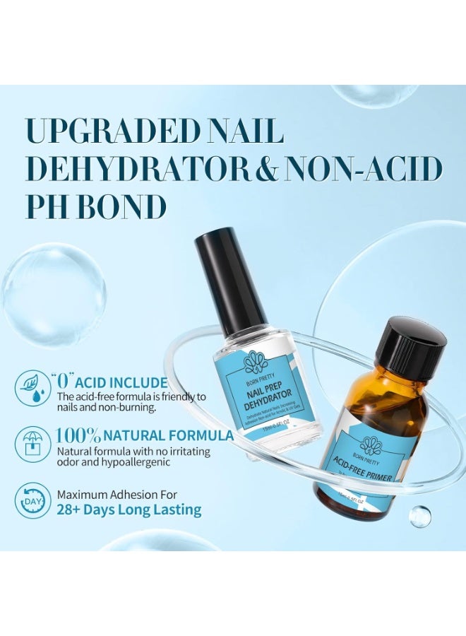 Born Pretty BORN PRETTY Nail Dehydrator and Primer Set, Acid Free Natural Nail Prep Dehydrate & Nail Bond Primer Set Fast Air Dry for Gel Nail Polish and Acrylic Powder Nail Supplies Set 0.5oz  - Image 2