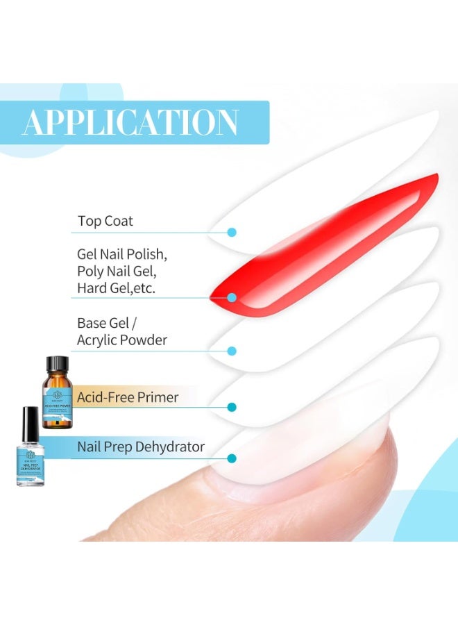 BORN PRETTY Nail Dehydrator and Primer Set, Acid Free Natural Nail Prep Dehydrate & Nail Bond Primer Set Fast Air Dry for Gel Nail Polish and Acrylic Powder Nail Supplies Set 0.5oz - Image 4