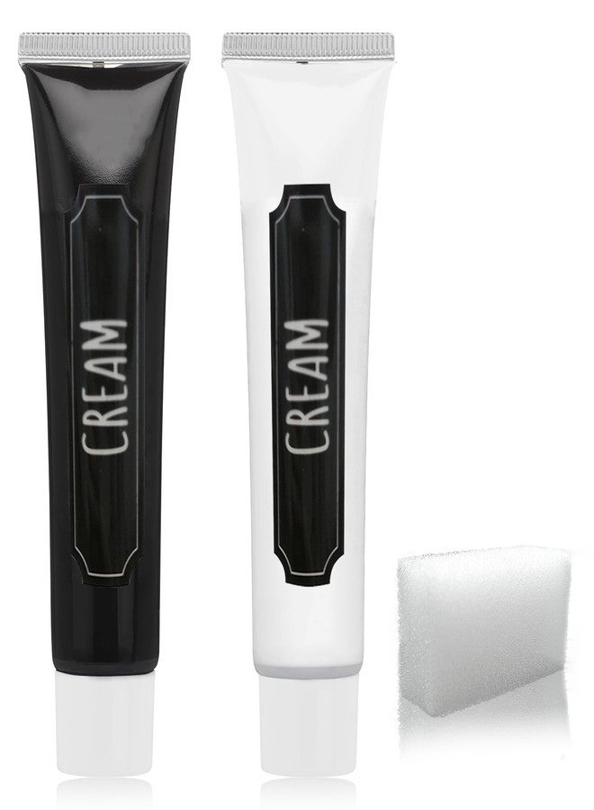 LZYLLS Halloween Face Paint Makeup Kit,Black White Face Body Paint,Special Effects Parties White Joker Cosplay Zombie Clown Costume Halloween SFX Makeup Face Painting Kit with Sponge - Image 1