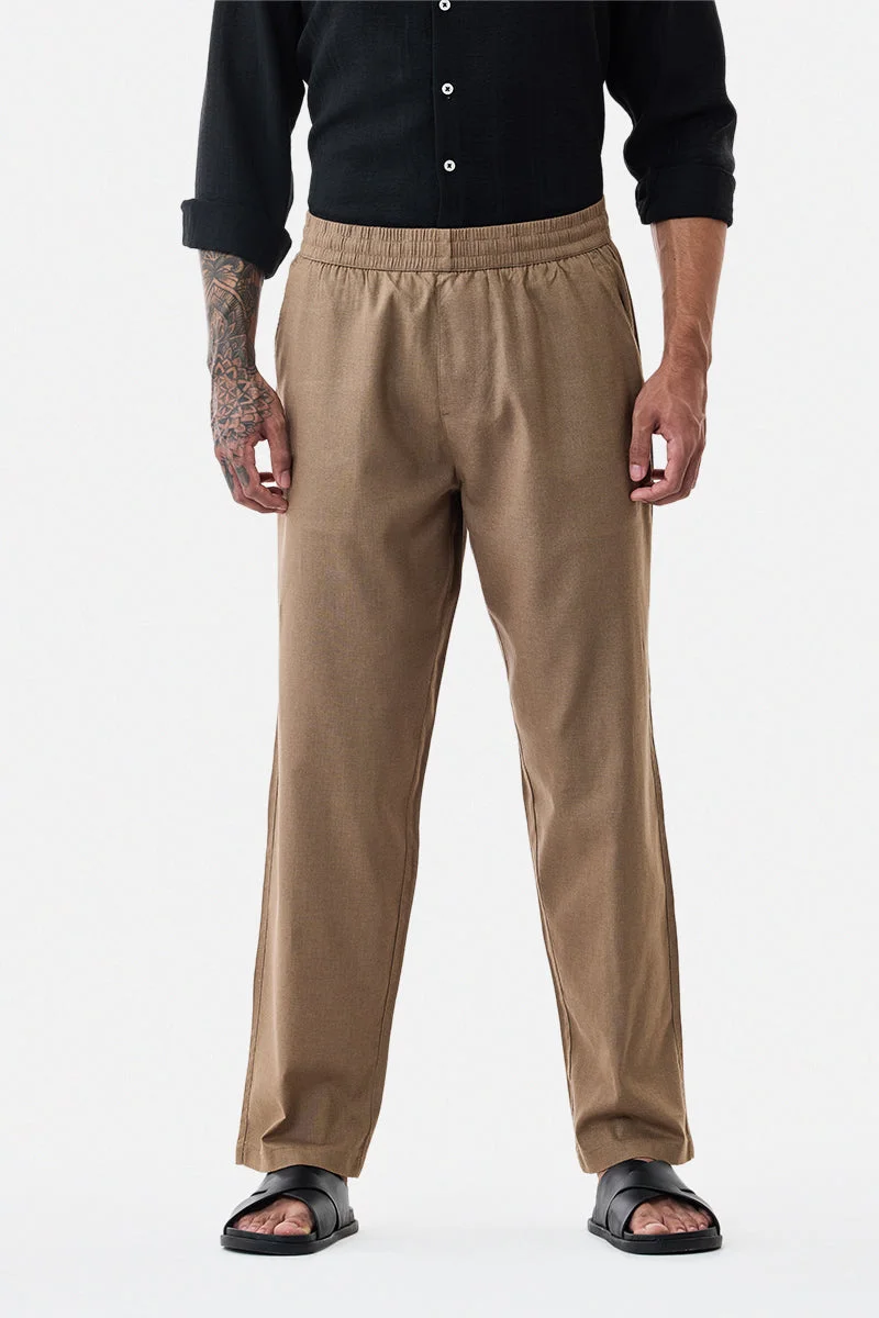 Snitch Khaki Relaxed Fit Drawstring Pants for Men | Best Price UAE