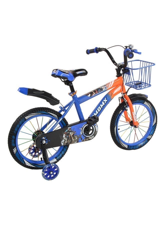 JSAITOYS Blue & Orange Children's Bicycle with Training Wheels & Front Basket - 16 Inch (A9019-B16) - Image 4