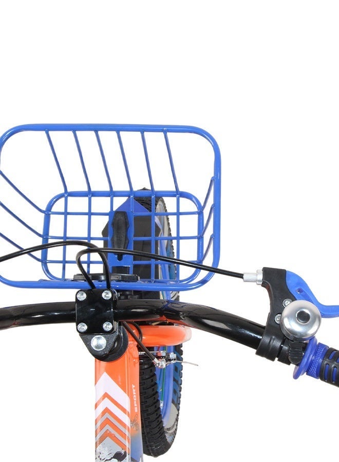 JSAITOYS Blue & Orange Children's Bicycle with Training Wheels & Front Basket - 16 Inch (A9019-B16) - Image 3