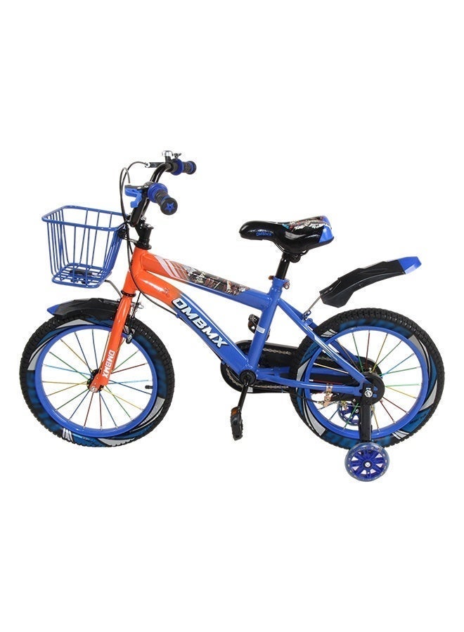 JSAITOYS Blue & Orange Children's Bicycle with Training Wheels & Front Basket - 16 Inch (A9019-B16) - Image 5