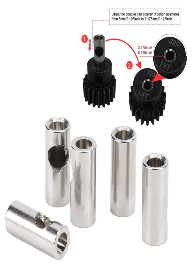 Dilwe RC Motor Shaft Adapter, 3.17mm to 5mm Pinion Reducer Sleeve Adapter Stainless Steel Shaft Adapter Motor Axle Change Over RC Accessories for Converting RC Motor 3650 550 540 Pinion Gears - Image 3