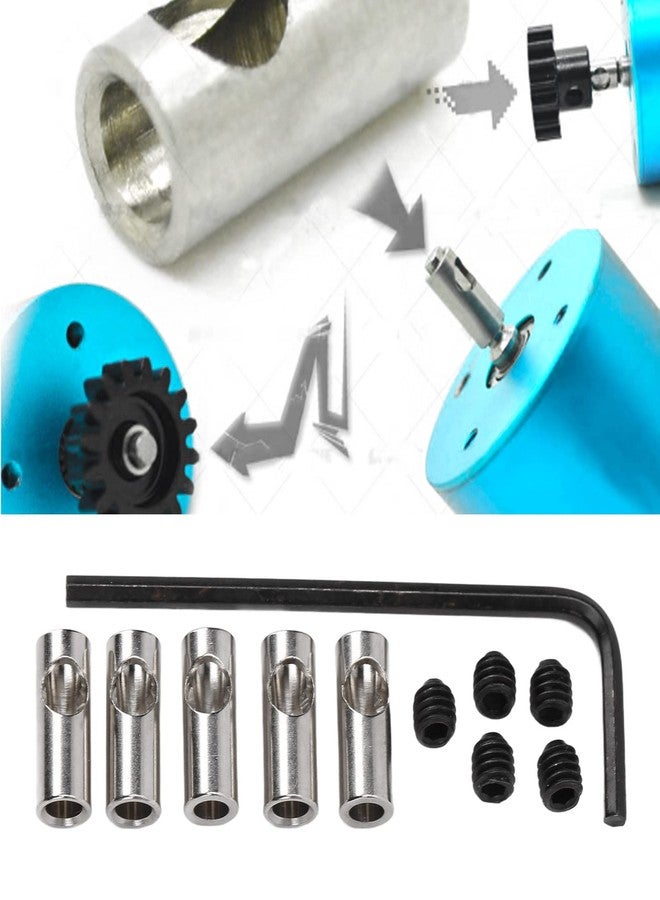 Dilwe RC Motor Shaft Adapter, 3.17mm to 5mm Pinion Reducer Sleeve Adapter Stainless Steel Shaft Adapter Motor Axle Change Over RC Accessories for Converting RC Motor 3650 550 540 Pinion Gears - Image 5