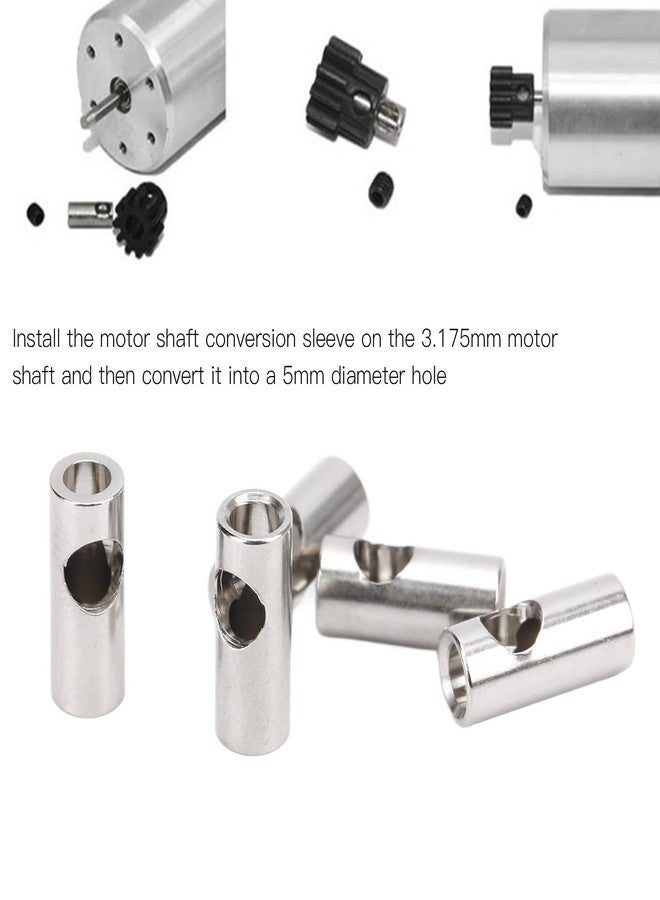Dilwe RC Motor Shaft Adapter, 3.17mm to 5mm Pinion Reducer Sleeve Adapter Stainless Steel Shaft Adapter Motor Axle Change Over RC Accessories for Converting RC Motor 3650 550 540 Pinion Gears - Image 4