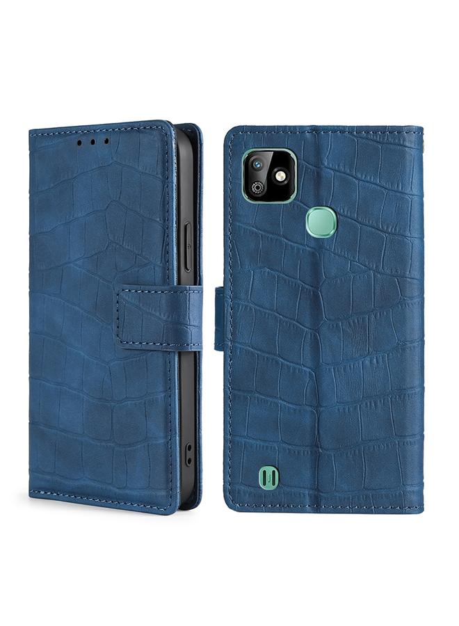 اس-توب جراب لهاتف Infinix Smart HD 2021 مصنوع من جلد البولي يوريثان بملمس جلد التمساح مع مشبك مغناطيسي وغطاء قابل للطي أفقيًا مع حامل وفتحات للبطاقات ومحفظة - Image 1