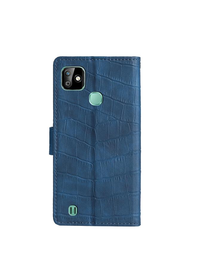 اس-توب جراب لهاتف Infinix Smart HD 2021 مصنوع من جلد البولي يوريثان بملمس جلد التمساح مع مشبك مغناطيسي وغطاء قابل للطي أفقيًا مع حامل وفتحات للبطاقات ومحفظة - Image 3