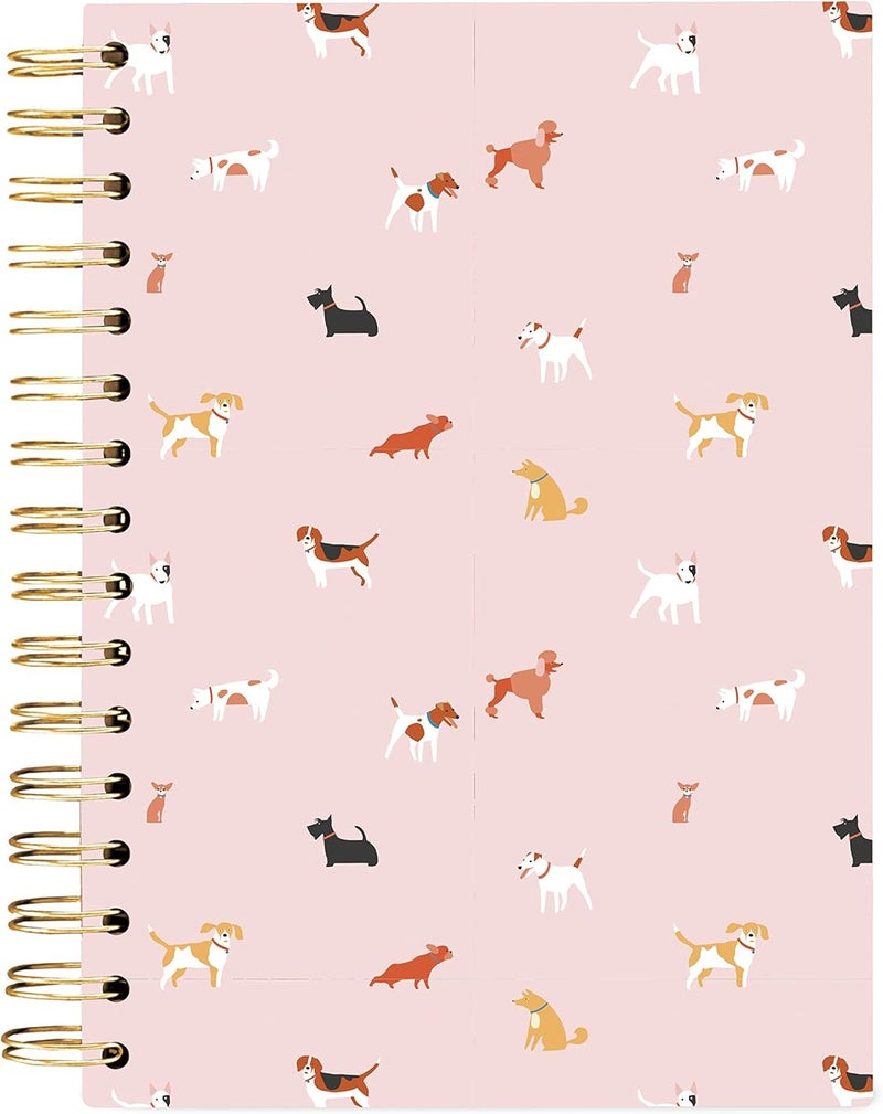 Graphique Hardbound Journal, Dog Pattern Design – 160 Ruled Pages, Dogs with Pink Background on the Cover, 6.25" x 8.25" x 1" – Perfect for Taking Notes, Lists and More - Image 1
