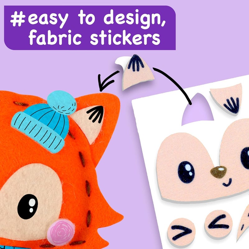 EZCRA Unicorn Sewing Kit for Kids - 8-in-1 Kids Sewing Kit - Easy to Do Craft Kits for Ages 4-8 - Sewing Crafts - Extra Felt Stickers for Decoration - No Mess with Full Instructions - Image 5