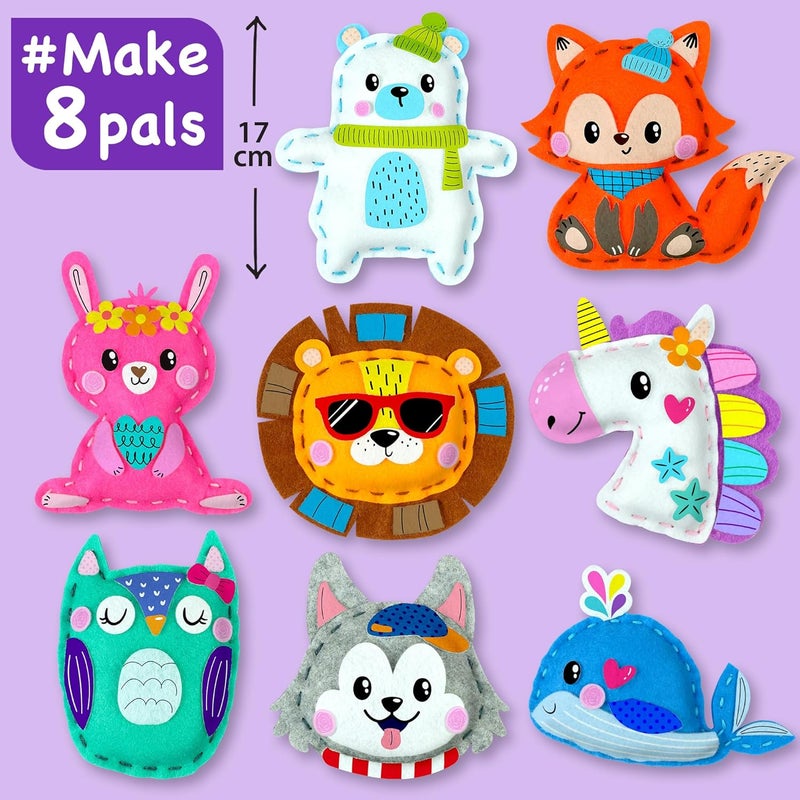 EZCRA Unicorn Sewing Kit for Kids - 8-in-1 Kids Sewing Kit - Easy to Do Craft Kits for Ages 4-8 - Sewing Crafts - Extra Felt Stickers for Decoration - No Mess with Full Instructions - Image 2