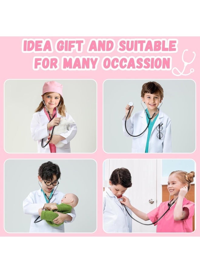 YOUWE7 Doctor Costume for Kids Scrubs for Girls Boys,8PCS Pretend Play & Dress Up Clothes for Kids, Costumes for Girls Doctor Kit for with Accessories, for 3-12 Toddler Little - Image 4