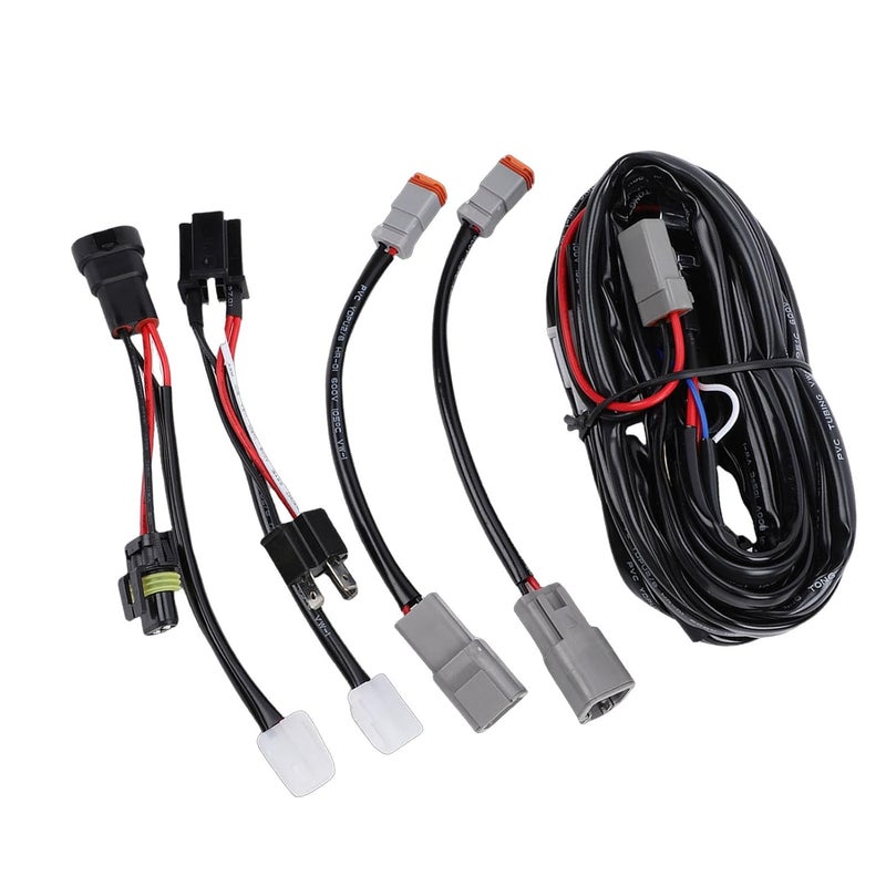 High Beam Light Wiring Kit, Double Connector Plug and Play Wiring Harness, Stable Power Supply Kit with Reliable Connection, Ideal for Trucks, SUVs, Pickups, Motorcycles, ATVs - Image 1