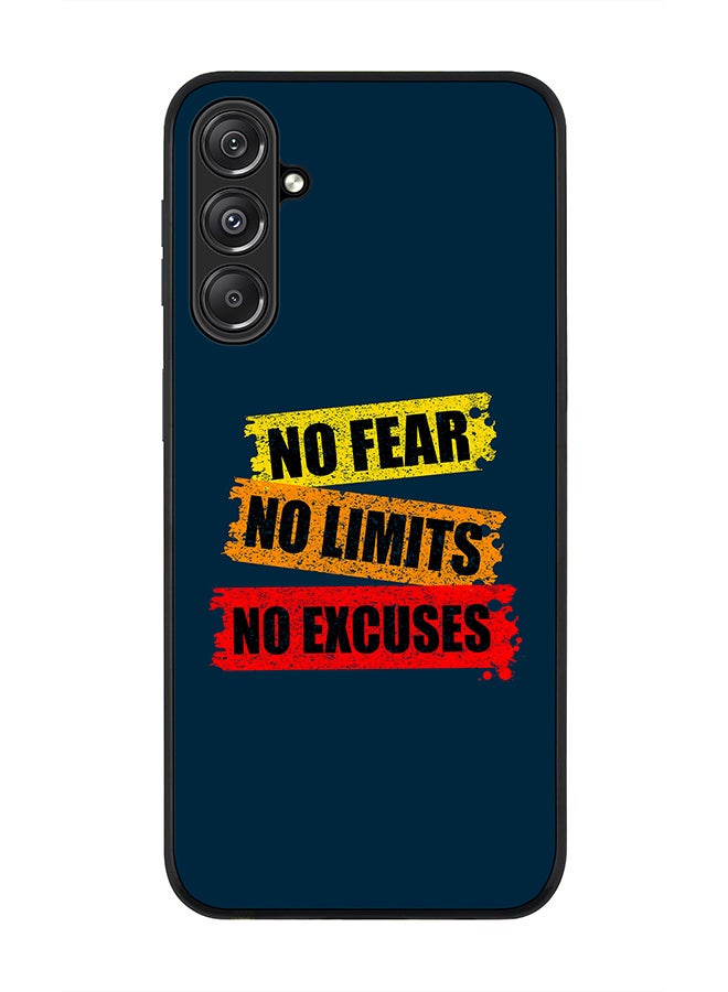 Stylizedd Rugged Black Edge case for Samsung Galaxy M34 5G, Custom Slim fit Flexible Anti Drop Thin Phone Case Cover - No Fear Limits Excuses - Image 1