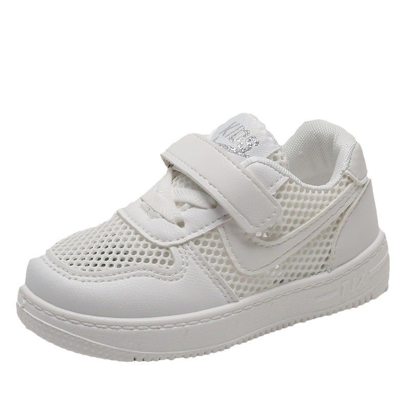 2025 Summer New Childrens White Shoes Boys and Girls sneaker Breathable Casual Mesh Shoes Baby Shoes White