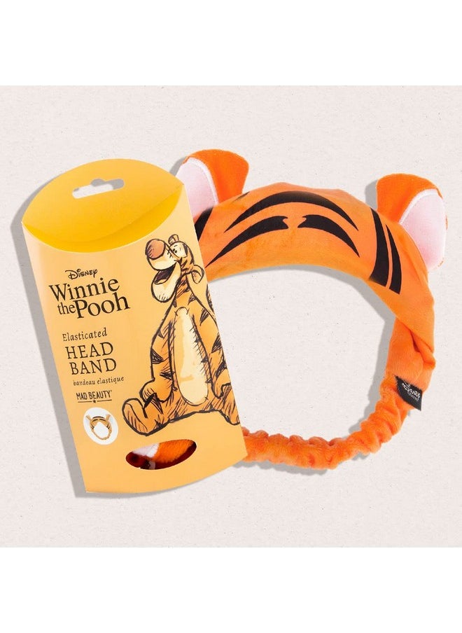 Mad Beauty - Disney Makeup Headband Elasticated Keeps Hair Neatly Tucked Away Out Of Face Comfortable Soft Use While Doing Makeup Applying Creams Or Face Masks (Tigger) - Image 1