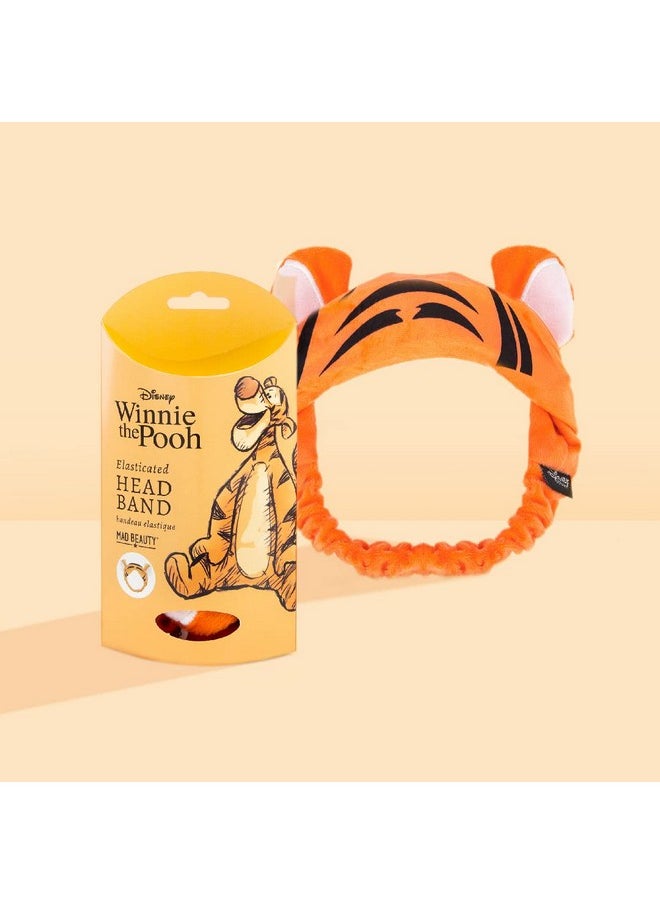 Mad Beauty - Disney Makeup Headband Elasticated Keeps Hair Neatly Tucked Away Out Of Face Comfortable Soft Use While Doing Makeup Applying Creams Or Face Masks (Tigger) - Image 1