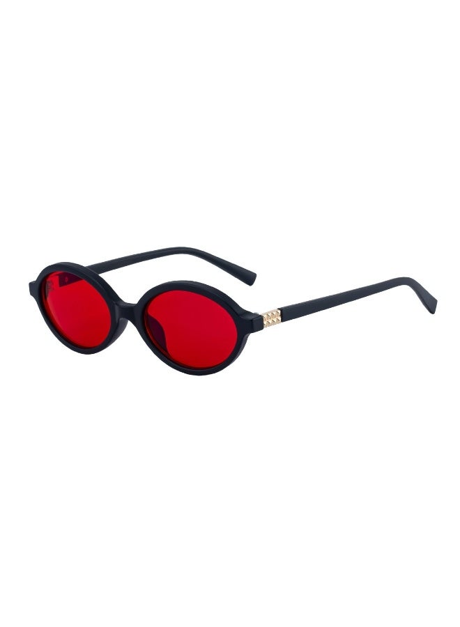 Retro Round Red Lens Sunglasses for Men, UV400 Protection, Fashion Vintage Shades for Daily Wear & Party - Image 2