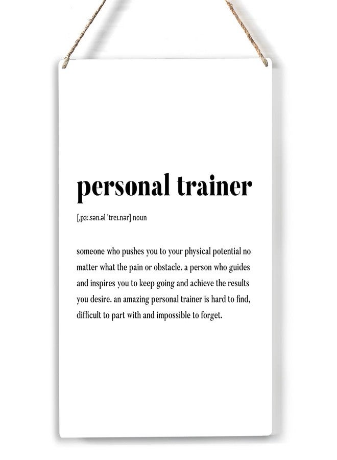 FREHVN Personal Trainer Gifts Definition Wood Sign Modern Personal Trainer Wooden Signs Rustic Hanging Plaque Home Office Wall Art 8 x 10, Perfect Sign Wall Decor for Home - Image 1