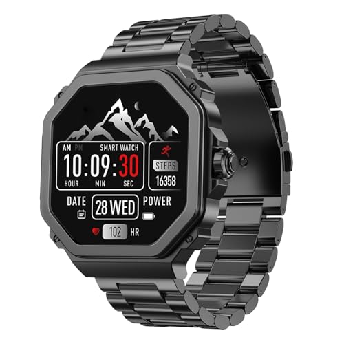 TIMEX Smart Nova 1.43"(3.6cm) AMOLED Display with Functional Crown, Stainless Steel Bracelet and BT Calling Smartwatch for Unisex - TWTXW1003T - Image 1
