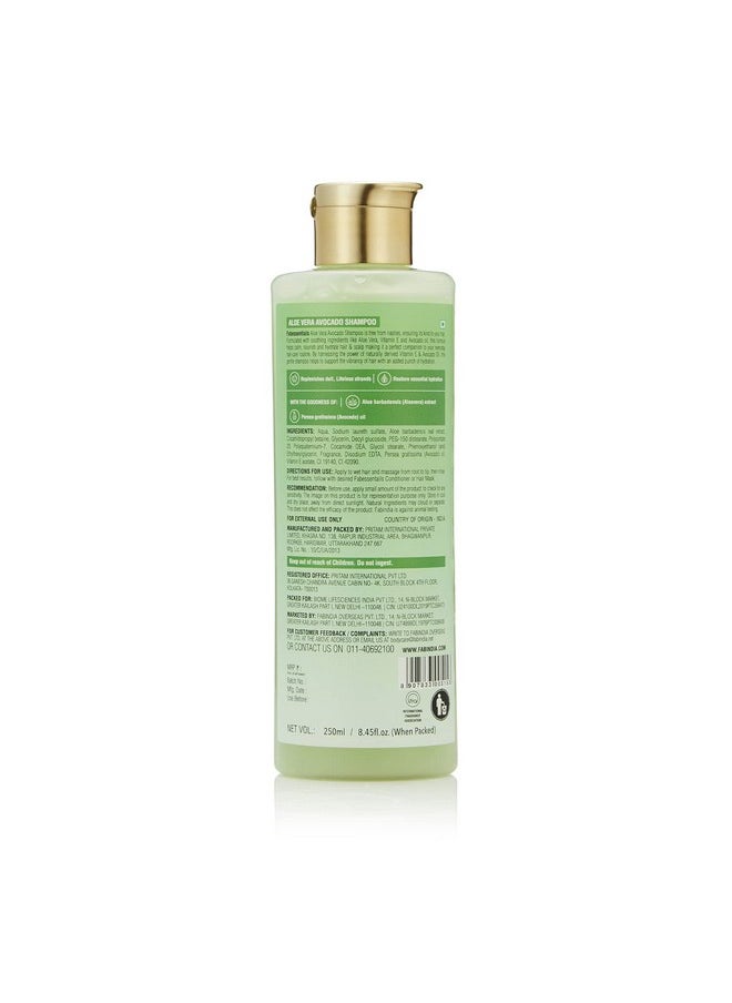 Aloe Vera Avocado Shampoo Enriched With Vitamin E Hydration Boosting & Frizz Control Ph 5.5 Replenishes Dull Lifeless Strands & Restores Hydration 250 Ml