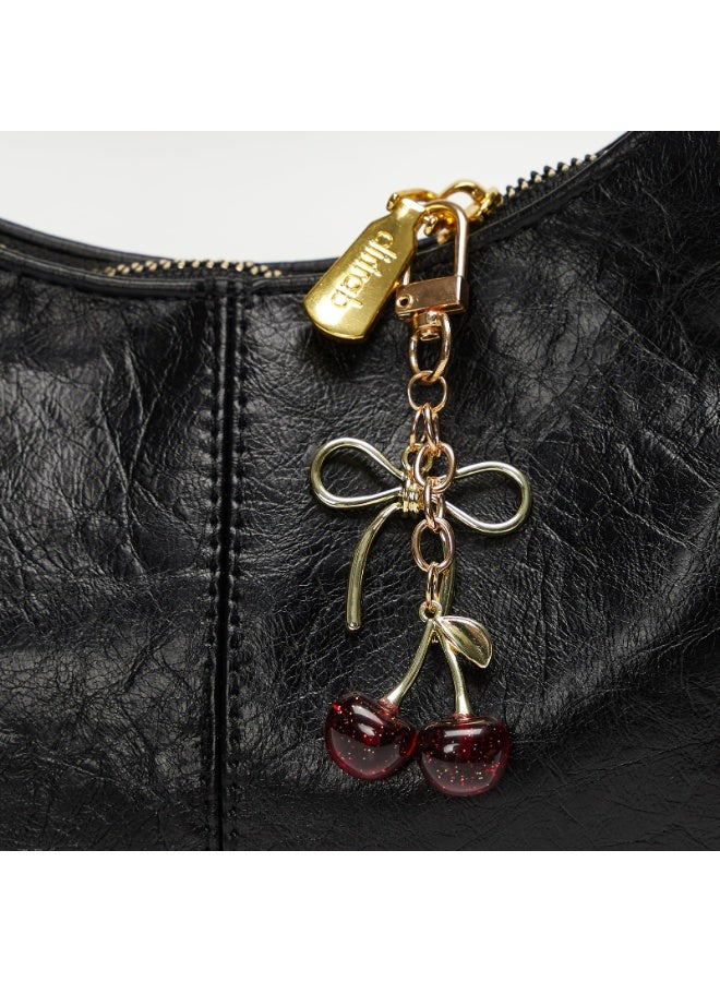 لوميا سلسلة مفاتيح على شكل كرز للنساء، حقيبة حمراء لطيفة، قلادة على شكل محفظة، سلسلة مفاتيح من الجلد الصناعي وسبائك ذهبية، قلادة على شكل مفتاح سيارة أو حقيبة يد أو محفظة، هدية لأعياد ميلاد الأم أو الصديقة (3.5cmX11.9cm) - Image 5