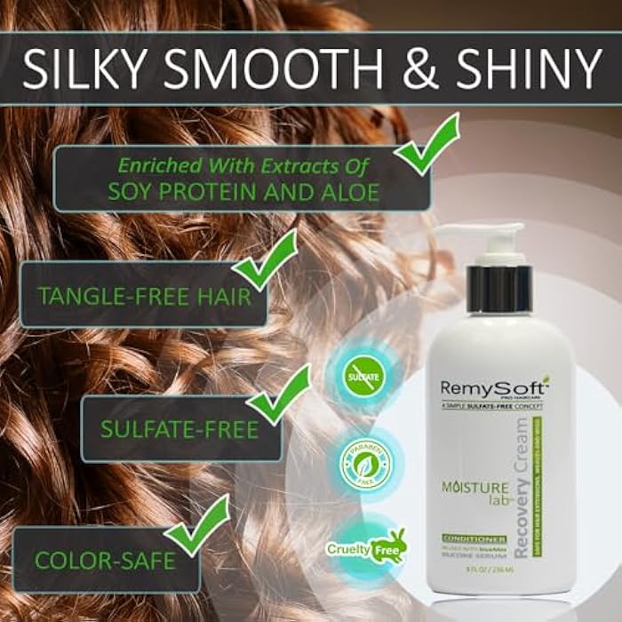 RemySoft Moisturelab Deluxe System - Safe for Hair Extensions, Weaves and Wigs - Salon Formula Shampoo, Conditioner & Serum - Gentle Sulfate-free Lather - Image 3