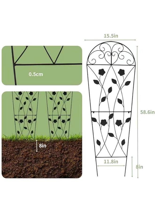 Metal Garden Trellis for Climbing Plants, Decorative Vegetables Flowers Vine Trellis for Patio, Lawn, Yard, Backyard, Wall Brackets, Set of 3 (Retro Black) - pzsku/Z44B6D7E22F43DBDBE2EEZ/45/_/1725181805/ba155560-fbd4-4bdd-bb1e-90b2559cda28