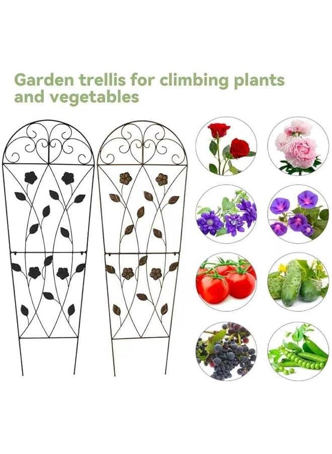 Metal Garden Trellis for Climbing Plants, Decorative Vegetables Flowers Vine Trellis for Patio, Lawn, Yard, Backyard, Wall Brackets, Set of 3 (Retro Black) - pzsku/Z44B6D7E22F43DBDBE2EEZ/45/_/1725181865/43c2e28d-e5b9-47c2-ae44-3e614414e642