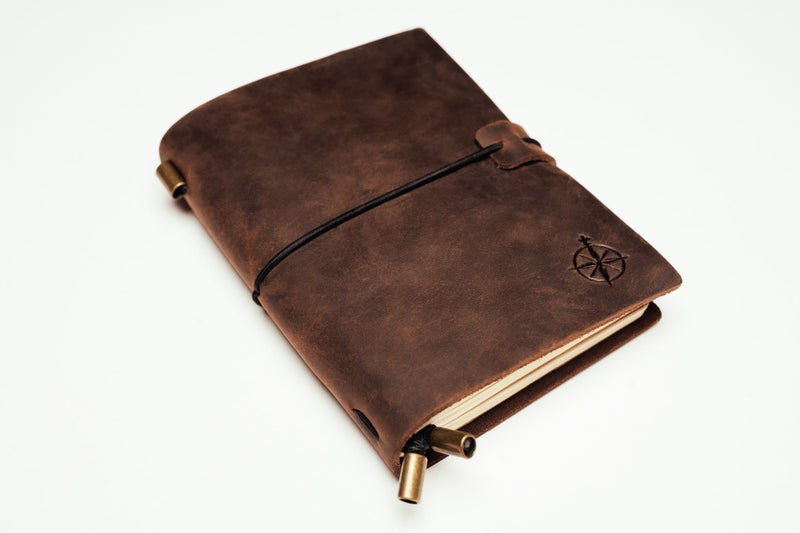 Wanderings Leather Pocket Notebook - 5.1x4 inches - Small Refillable Travelers Journal - Passport Size Perfect for Writing Gifts Travelers Professionals as a Diary or Pocket Journal. Small Size - Image 2