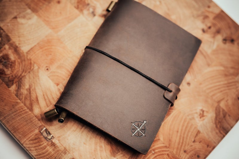 Wanderings Leather Pocket Notebook - 5.1x4 inches - Small Refillable Travelers Journal - Passport Size Perfect for Writing Gifts Travelers Professionals as a Diary or Pocket Journal. Small Size - Image 4