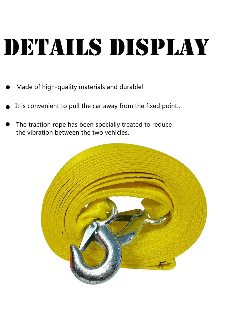 سفاري حبل سحب شديد التحمل مع خطافين حبل سحب السيارة 8 طن 6 متر حبل سحب السيارة STR10 - Image 3