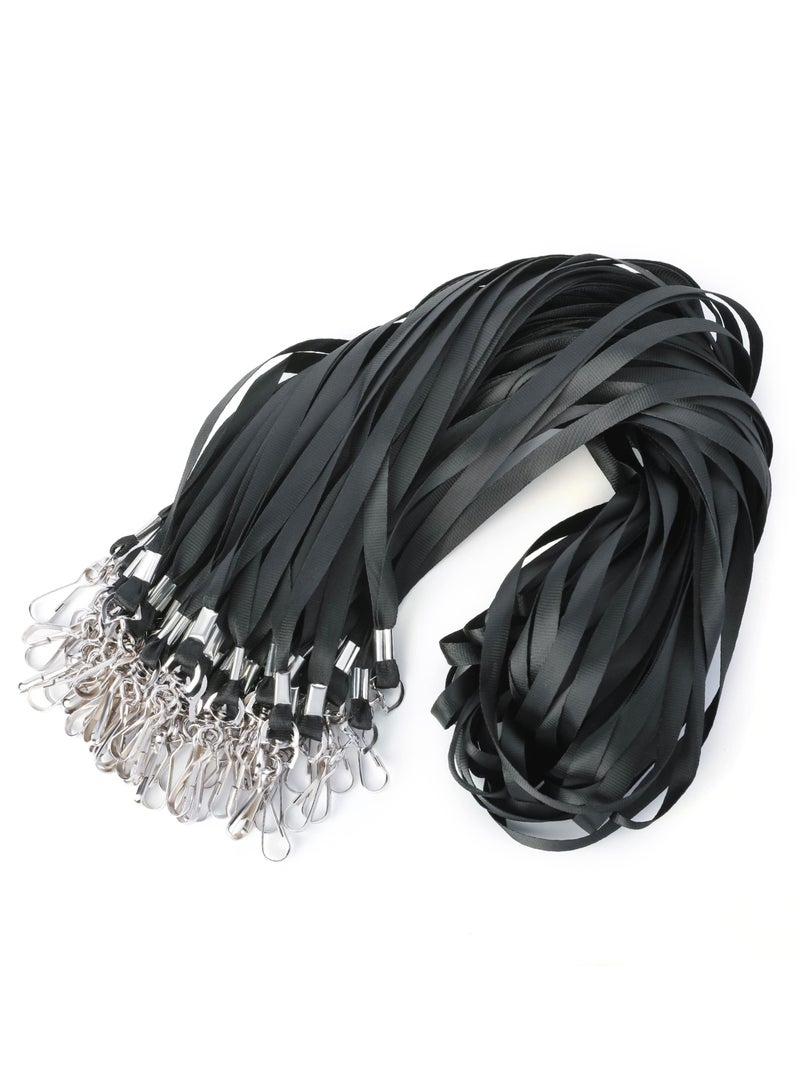 SYOSI 50 Pack Black Lanyards Comfortable and Durable Lanyards for ID Badges 36" with Swivel Hook, Safety Badge Lanyard Neck Strap Webbing for School Business Office 18 inches 45.7cm long - Image 1