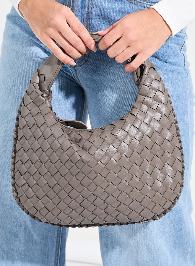 Styli Weave Design Handbag with Zip Closure  - Image 3