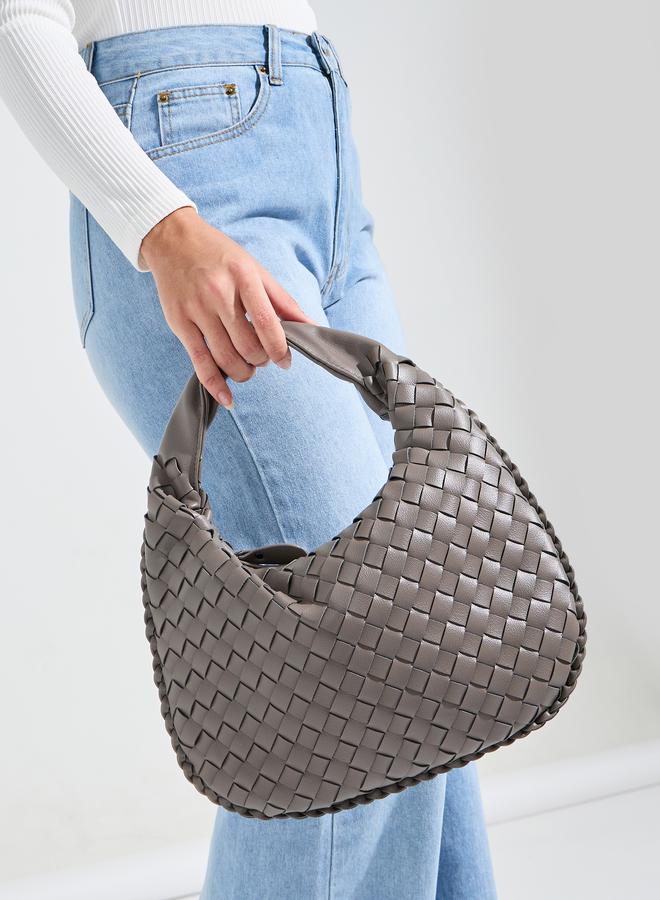 Styli Weave Design Handbag with Zip Closure  - Image 2