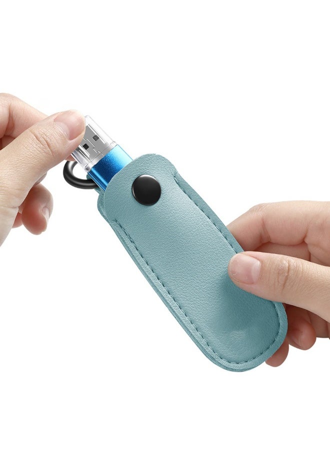 Generic Flash Drive Case Leather U Disk Pouch Key Ring Holder USB Flash Drive Storage Bag Pen Drive Protective Cover Memory Stick Case  - Image 2