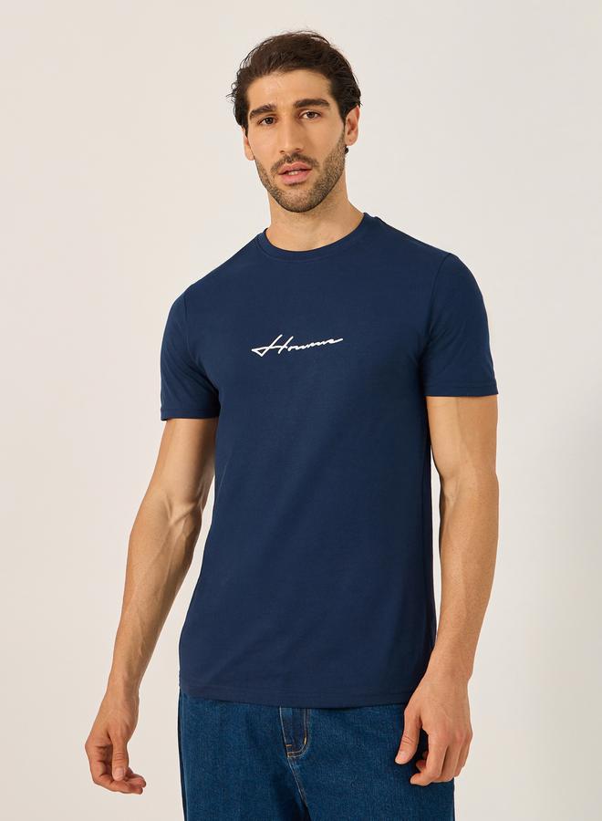 Minimal Print Short Sleeves Regular Fit T-Shirt