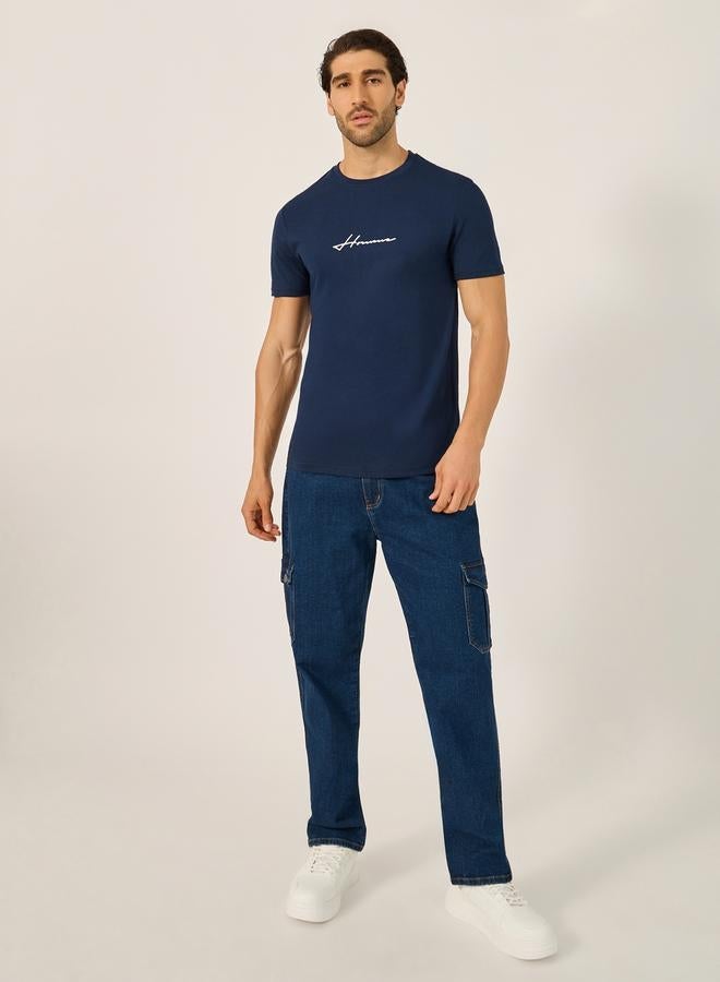 Styli Minimal Print Short Sleeves Regular Fit T-Shirt - Image 2