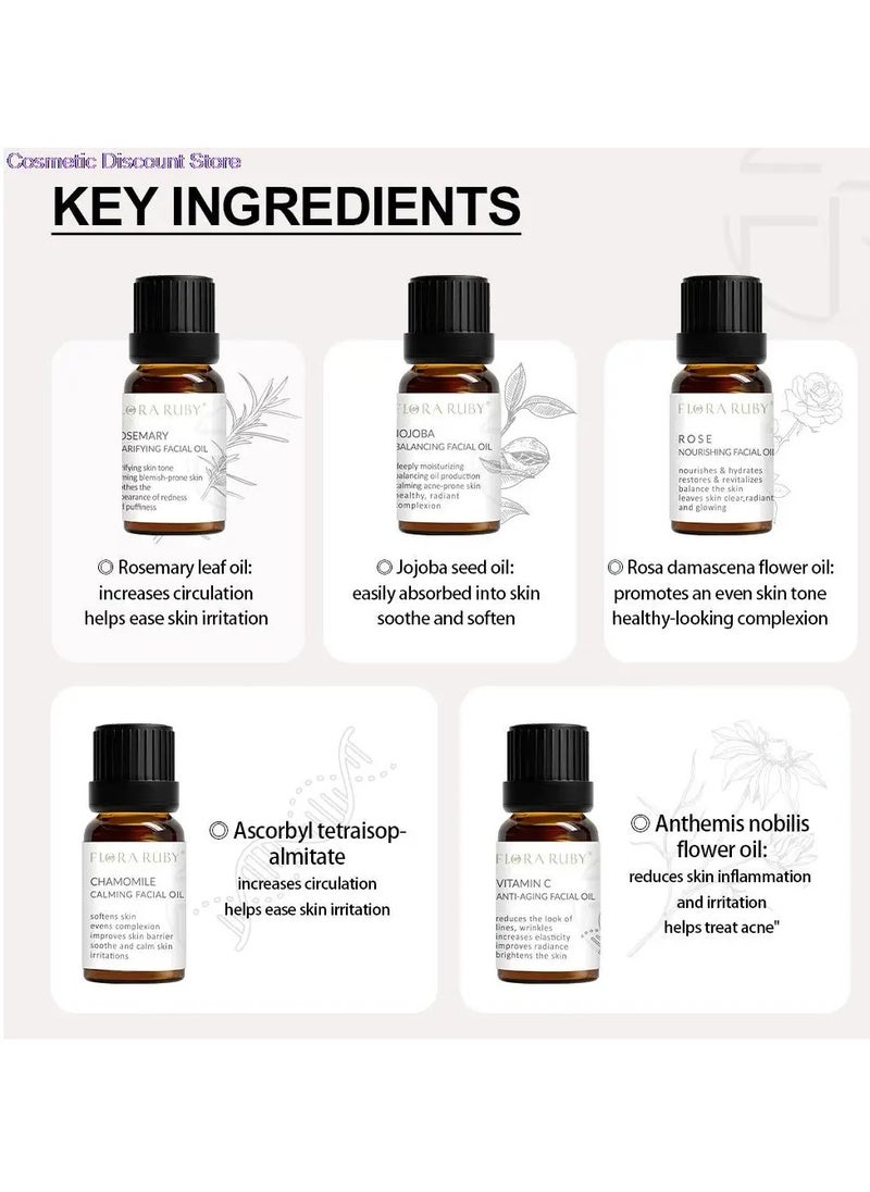 FLORA RUBY - Rose Nourishing Facial Oil Organic Rose Essential Oil for Face and Skin Moisturizing Nourishing Hydrating Nourishes and Hydrates Leaves Skin Clear Radiant and Glowing Natural Rose Oil 15ml - Image 1