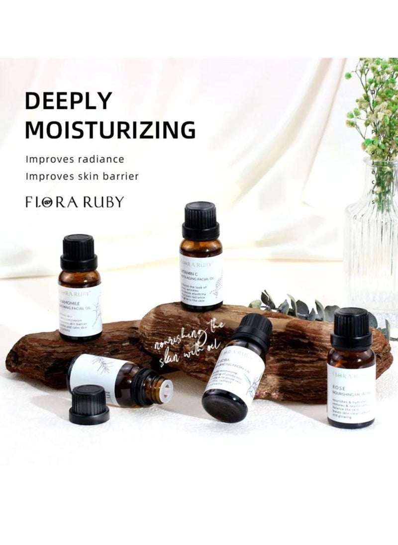 FLORA RUBY - Rose Nourishing Facial Oil Organic Rose Essential Oil for Face and Skin Moisturizing Nourishing Hydrating Nourishes and Hydrates Leaves Skin Clear Radiant and Glowing Natural Rose Oil 15ml - Image 1