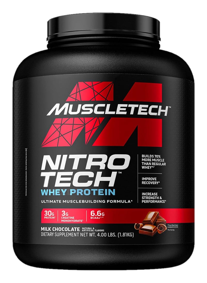 MuscleTech Nitro Tech Whey Isolate Protein - Milk Chocolate - 1.81 Kg - Image 1