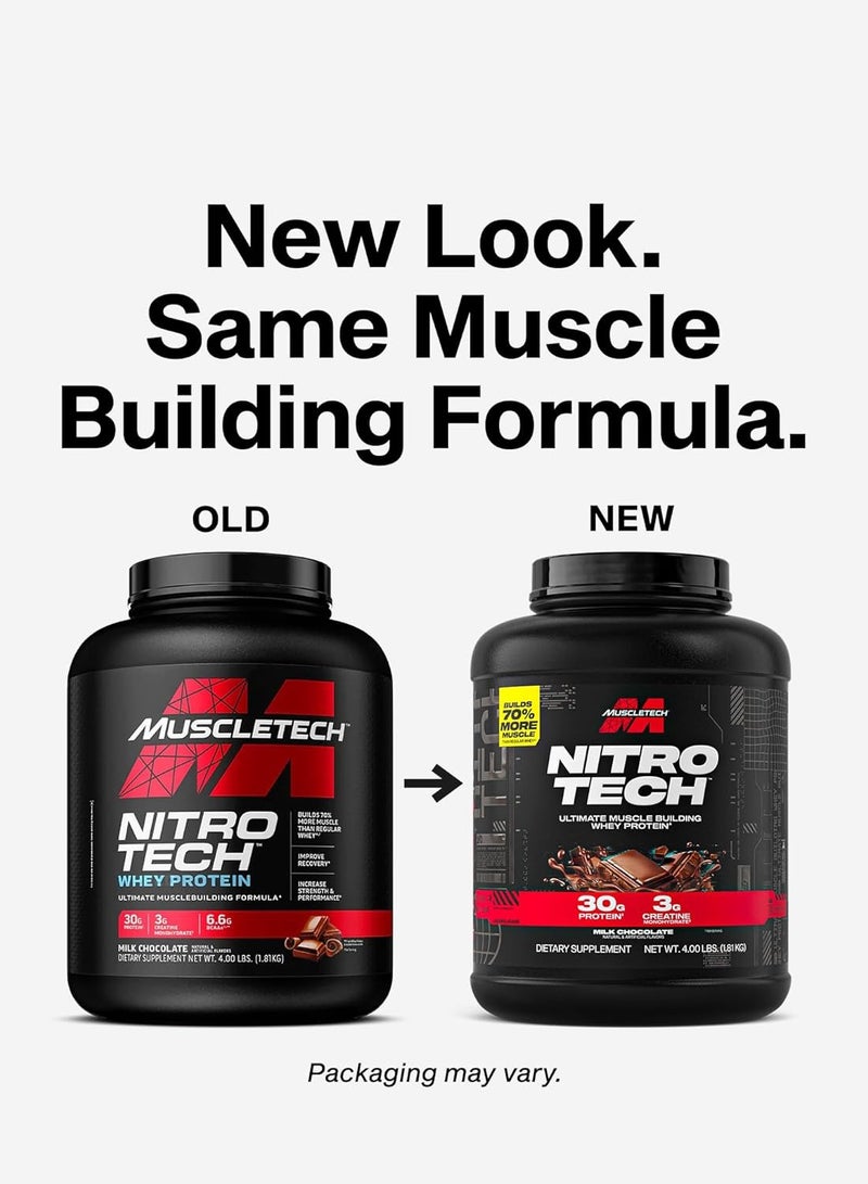 MuscleTech Nitro Tech Whey Isolate Protein - Milk Chocolate - 1.81 Kg - Image 2